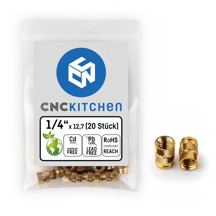 Threaded Heat Set Inserts - 1/4" (Pack of 20)