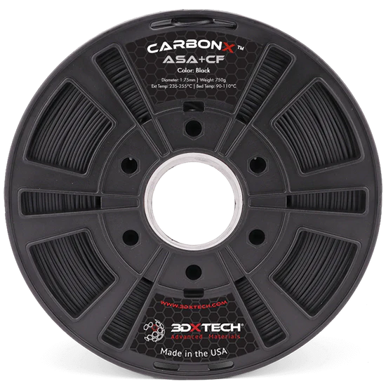 3DXTECH  CarbonX ASA+CF Black 1.75mm, 750g