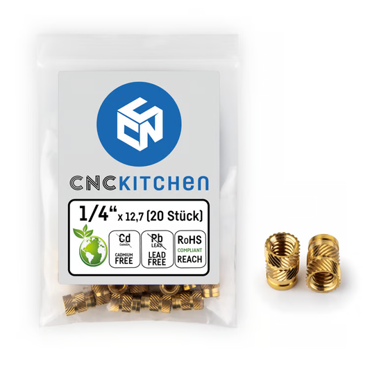Threaded Heat Set Inserts - 1/4" (Pack of 20)